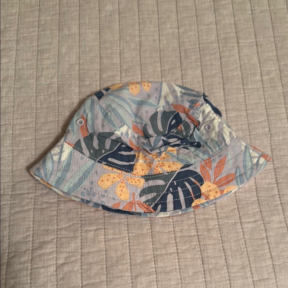 Tropical Blue and Orange Bucket Hat for Outdoor Adventures